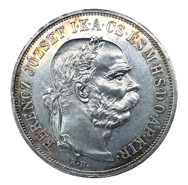 Read more about the article 1900 Hungary 5 Korona Unc. Mint State – Francis Joseph I- 24g .900 Silver KM#488