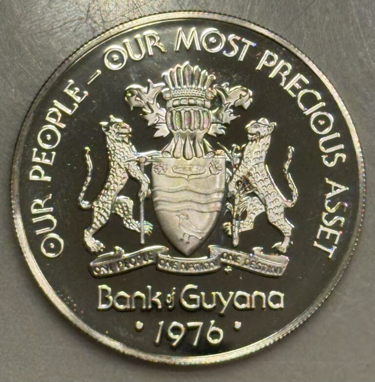 Read more about the article 1976 FM Guyana 10 Dollars (Independence) Proof Silver Coin – KM#44A