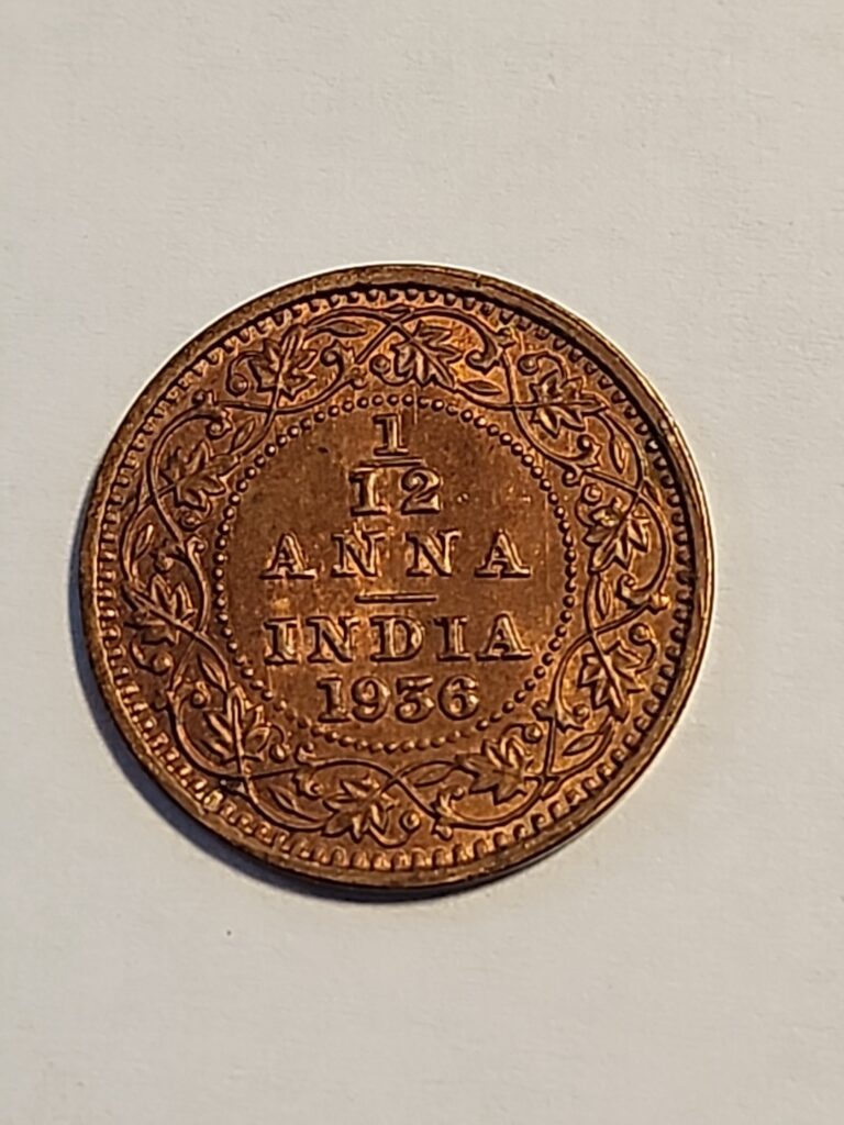 Read more about the article 1936 India 1/12 Anna – Uncirculated Rare Condition – Beautiful Coin – # Item 35