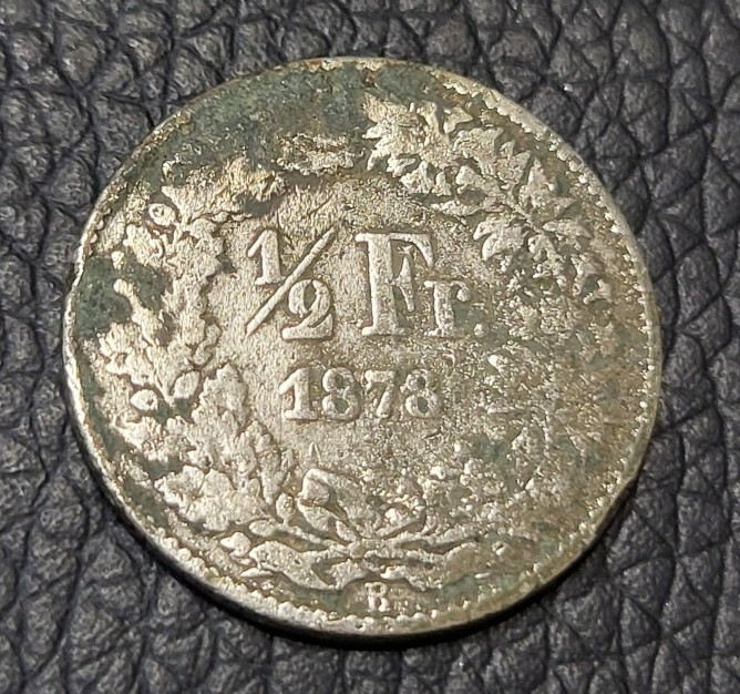 Read more about the article 1878 Switzerland ½ Franc Silver (.835) Coin