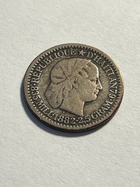 Read more about the article 1882 Haiti 10 Centimes/Silver/VG #13012-2