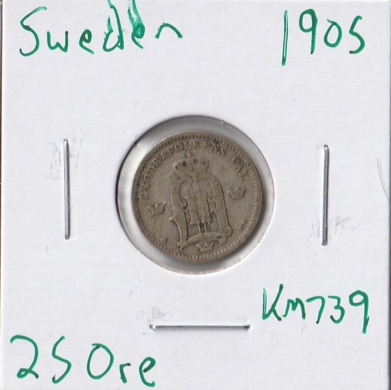Read more about the article Coin Sweden 25 Øre 1905 KM739  silver