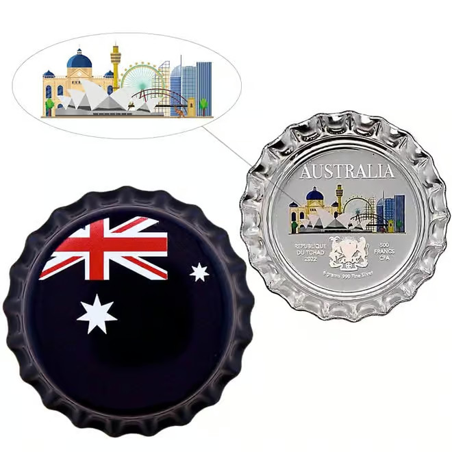 Read more about the article 2022 Chad 6 Gram Australia Bottle Cap Proof Silver Coin