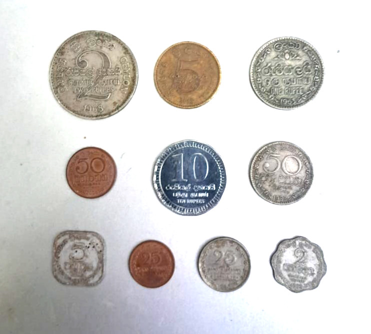Read more about the article 10 DIFFRENT SRI LANKAN COINS. OLD COLLECTABLE MONEY  COINS