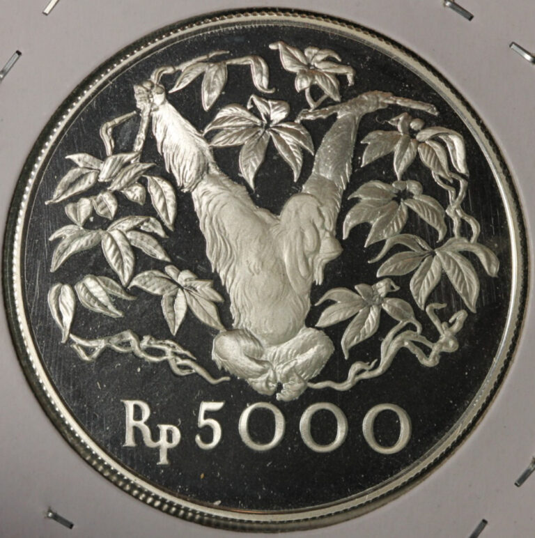 Read more about the article IINDONESIA 1974 PROOF  .925 SILVER  5000 RUPIAH COIN~  CONSERVATION ORANGUTAN