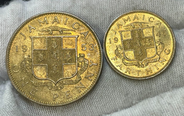 Read more about the article Early Jamaica 2 Coins Lot Excellent Condition High Value