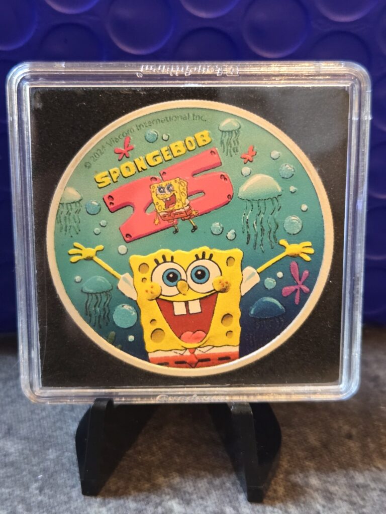 Read more about the article 2024 Perth Mint Tuvalu Spongebob Squarepants 1 oz silver Colorized Coin #64/250