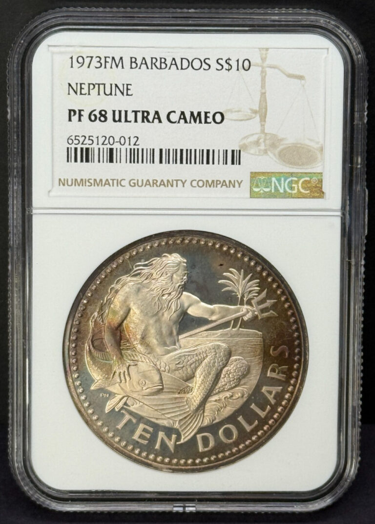 Read more about the article Barbados – 10 Dollars – 1973FM NGC PF 68 Ultra Cameo