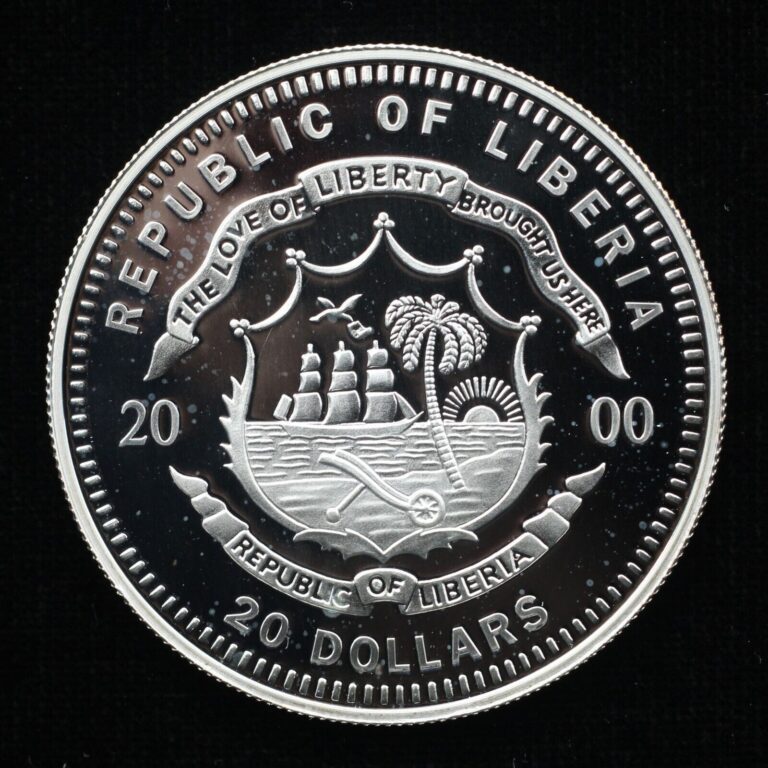 Read more about the article 2000 Republic of Liberia $20 Silver Proof Coin – .999 Silver (P0160)