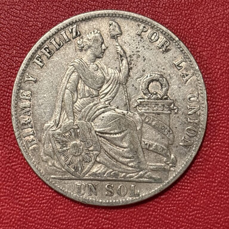 Read more about the article 1890 TF Peru Un Sol Silver Coin 90% 25g 22.5g ASW (B)