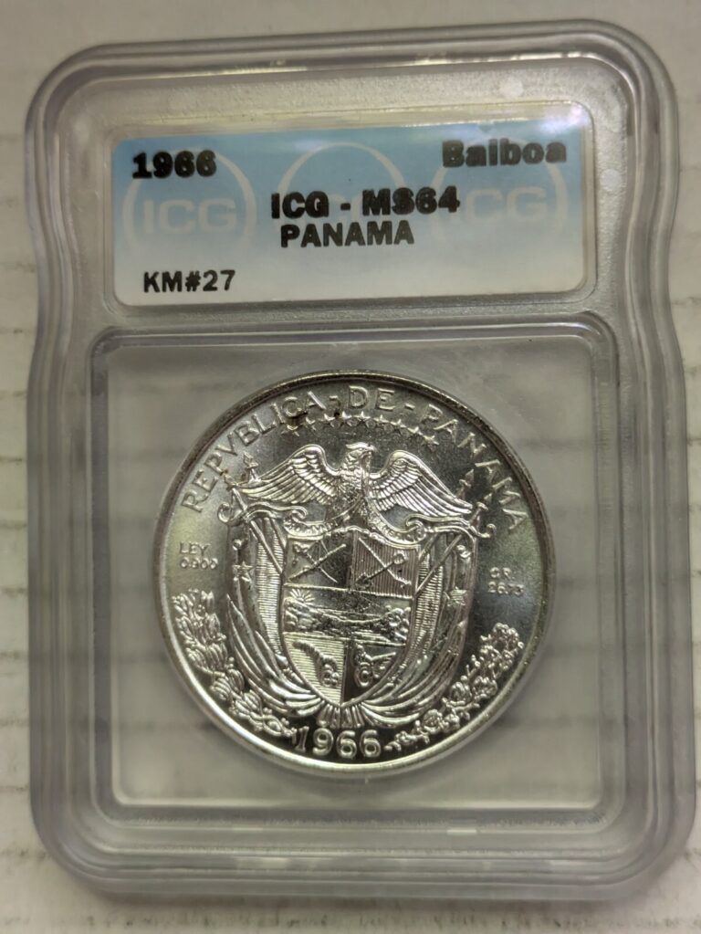 Read more about the article 1966 Panama Un Balboa 90% Silver Uncirculated ICG MS64 KM#27