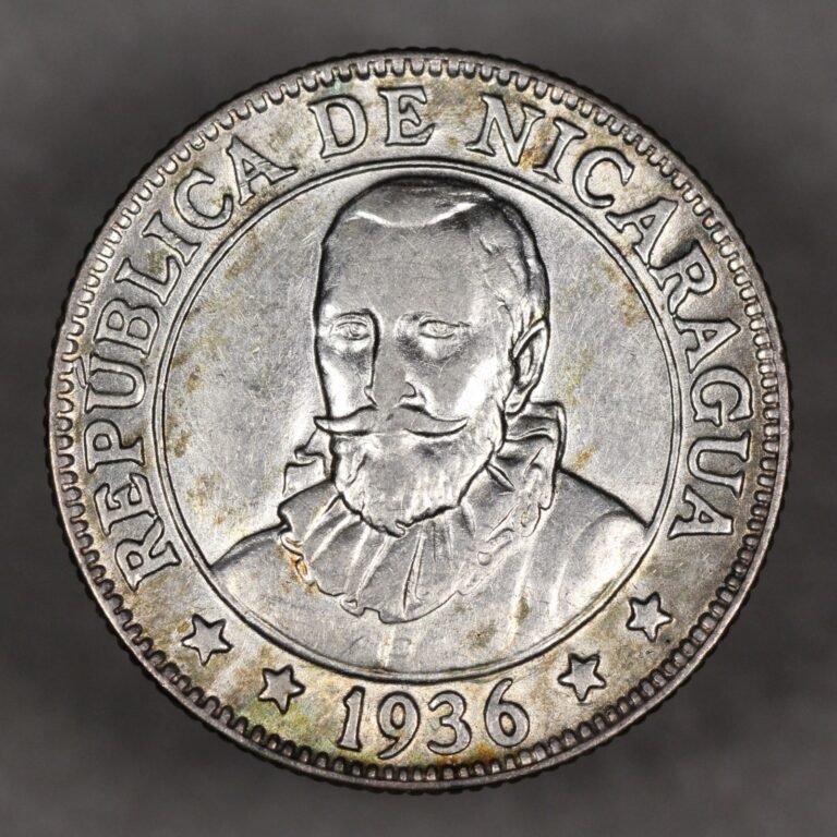 Read more about the article 1936 Nicaragua Silver 25 Centavos Lustrous