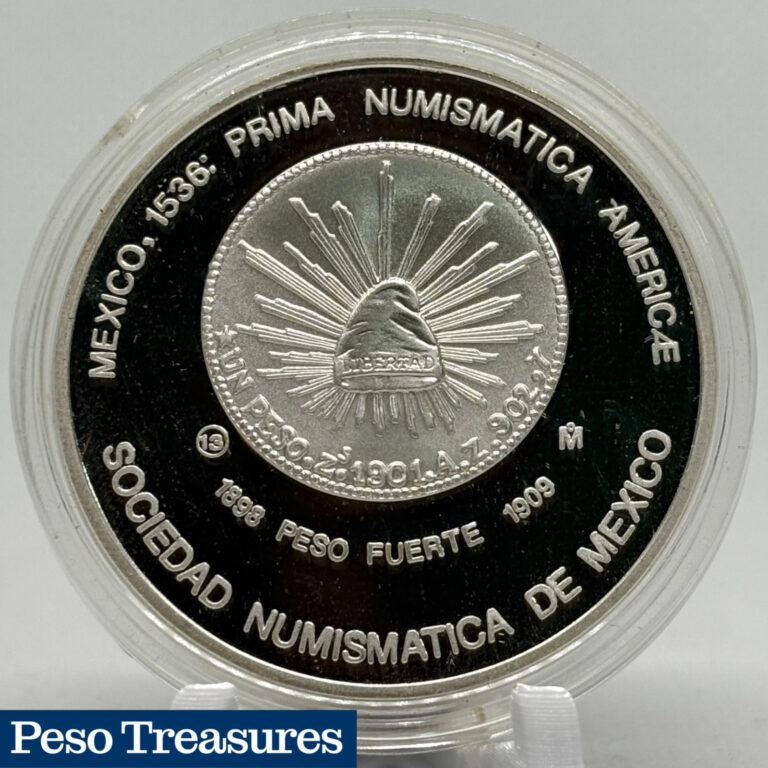 Read more about the article 1993 Mexico Numismatic Society Silver Medal “Peso Fuerte” – Rare and Raw