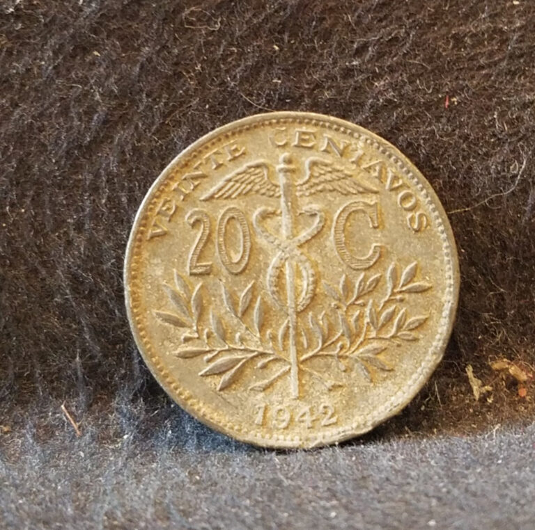 Read more about the article 1942 Bolivia 20 centavos  1-year type  Philadelphia  KM-183 (BO9)