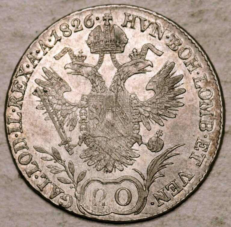 Read more about the article 1826 -E AUSTRIA SILVER 20 KREUZER (HIGH GRADE!)