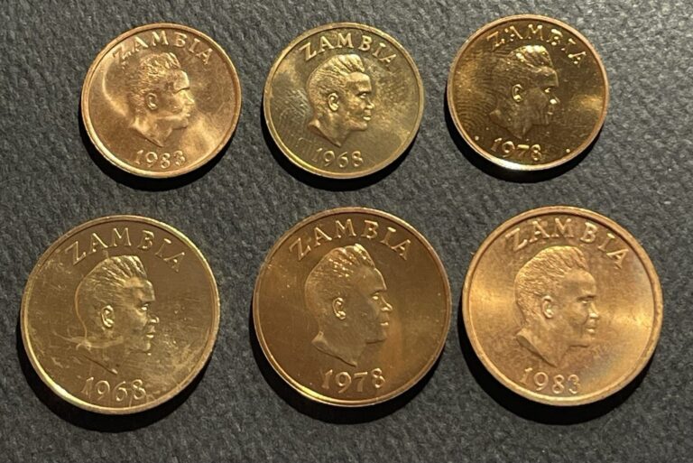 Read more about the article Zambia Mixed Years and Denominations Non-Silver Coins: Lot of 6