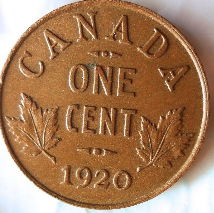 Read more about the article 1920 CANADA CENT – 1st Year Small Cent – FREE SHIPPING – Big Canada Bin