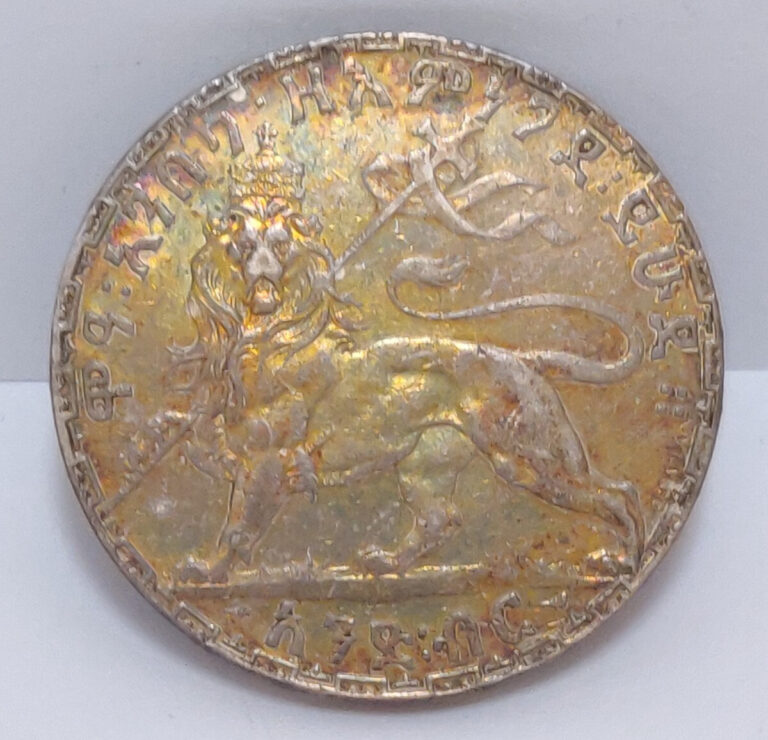 Read more about the article 1900 – 1903 ETHIOPIA 1 BIRR SILVER COIN THE LION OF JUDA