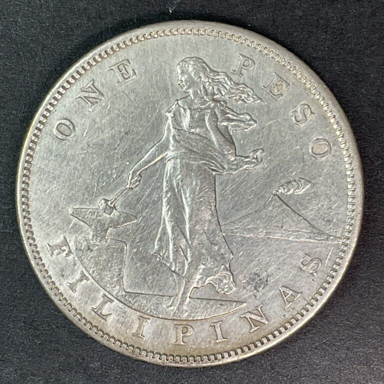 Read more about the article Philippines 1903-S silver one peso  AU details cleaned KM# 168