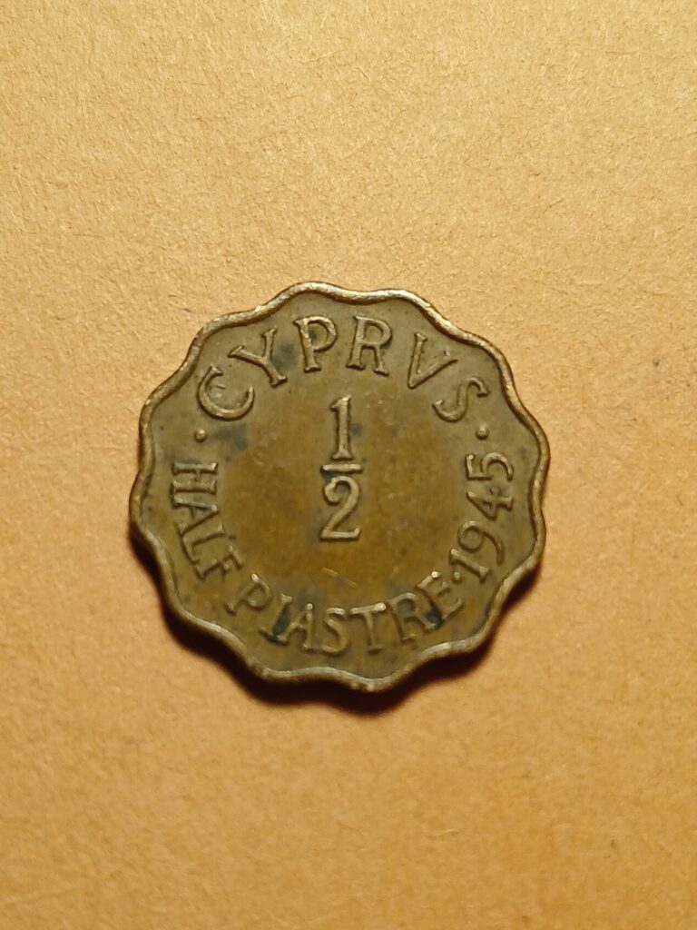 Read more about the article 1945 1/2 HALF PIASTRE CYPRUS COIN