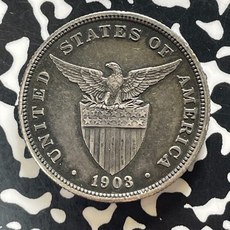 Read more about the article 1903 U.S. Philippines 50 Centavos Lot#T5706 Silver! Nice!