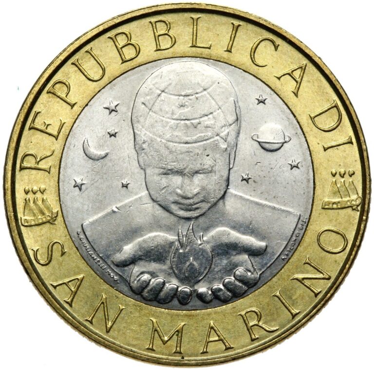 Read more about the article San Marino coin-1000 lire 1999-bimetal-Rome-conservation!