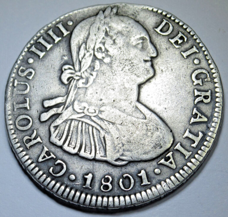 Read more about the article 1801 Spanish Bolivia Repaired 4 Reales Antique Silver 1800s Colonial Pirate Coin