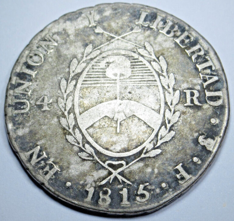 Read more about the article 1815 Argentina Potosi Silver 4 Reales Genuine Antique Colonial Key Date Sun Coin