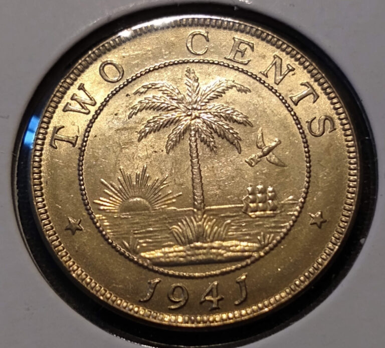 Read more about the article 1941 liberia 2 cent piece rare unc bu red elephant ww2 world war coin