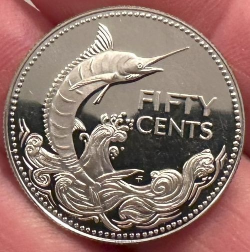 Read more about the article 1974 Bahamas Islands Silver Uncirculated 50 Cent Coin  Blue Marlin