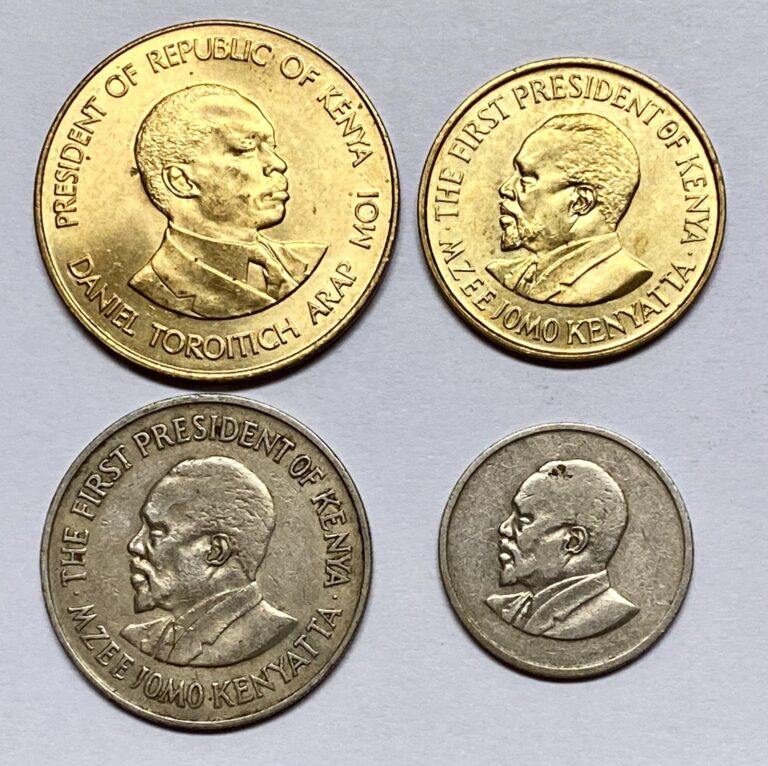 Read more about the article Set of 4 Coins from Kenya  Africa – Circulated Foreign Coins; Free Shipping!