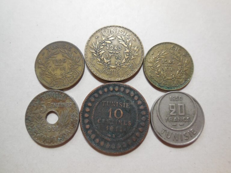 Read more about the article LOT OF SIX OLD COINS FROM TUNISIA AFRICA 1911-1950