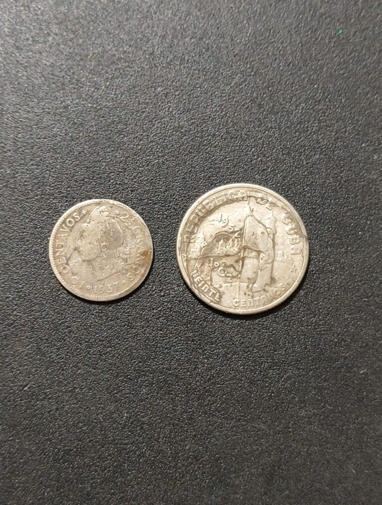 Read more about the article Silver 1937 Dominican Republic 10 Centavos  1952 Veinte Centavos