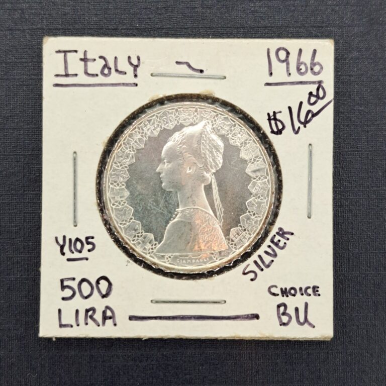 Read more about the article 1966 Italy 500 Lire Silver Coin UNC/BU Nice Coin Free Shipping.