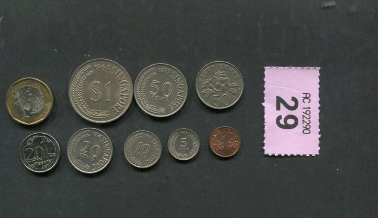 Read more about the article Set  of   9  coins of  Singapore