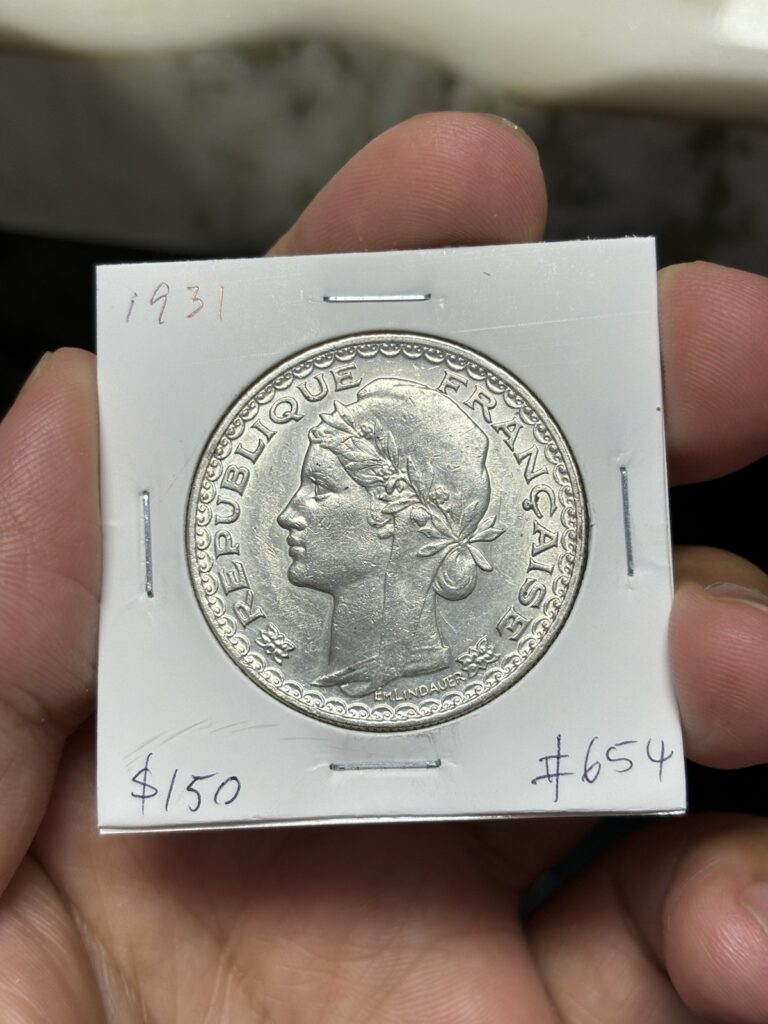 Read more about the article 1931 FRENCH INDO CHINA 1 PIASTRE SILVER COIN BU