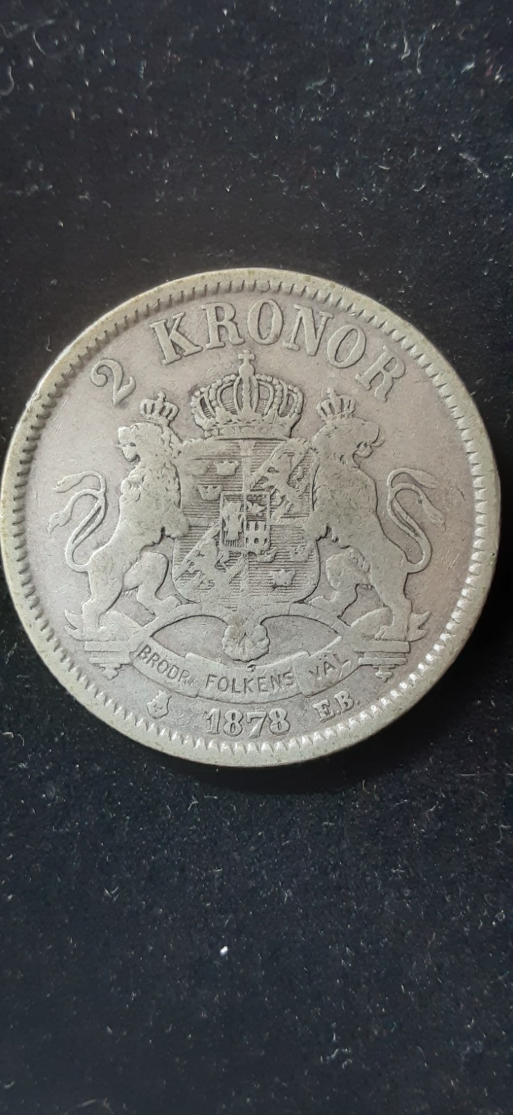 Read more about the article 1878 SWEDEN King Oscar II Antique Silver 2 Kronor SWEDISH Coin