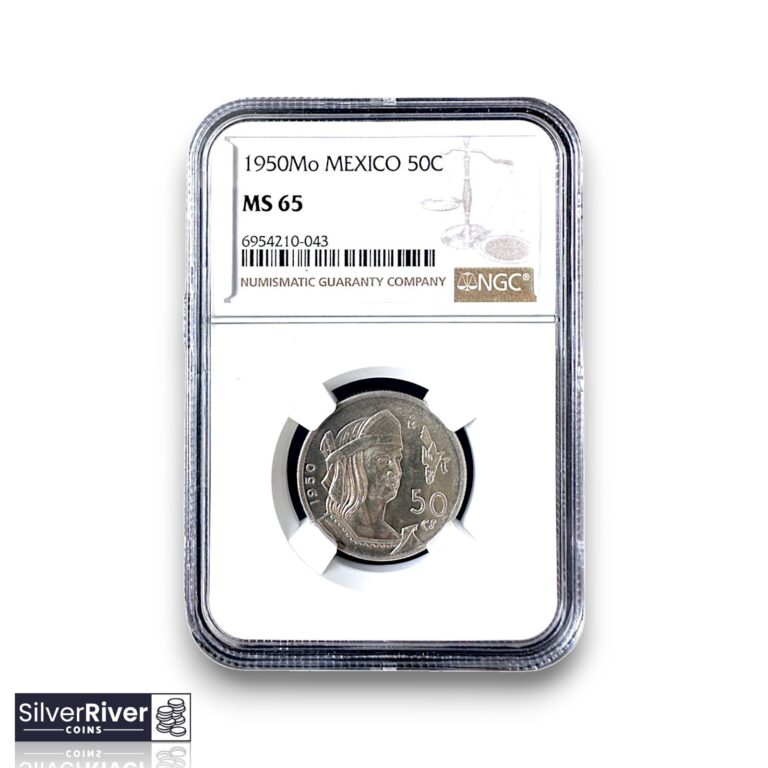Read more about the article 1950-Mo Mexico Silver 50 Centavos (*Certified MS65 by NGC*) – Lustrous
