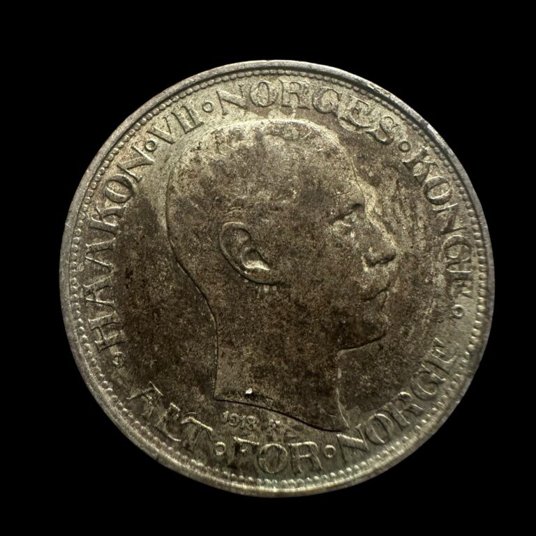 Read more about the article Norway 50 Øre 1918 Silver Coin – King Haakon VII