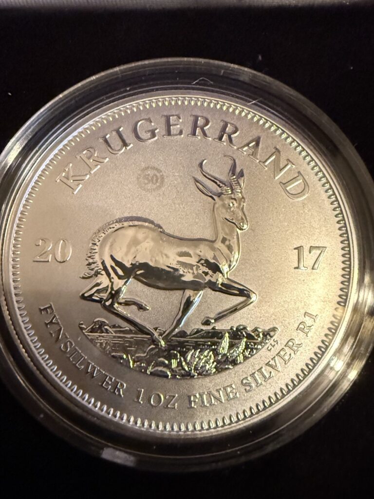 Read more about the article South Africa 2017 Krugerrand 1 Oz Silver Proof Coin GEM +BOX and COA