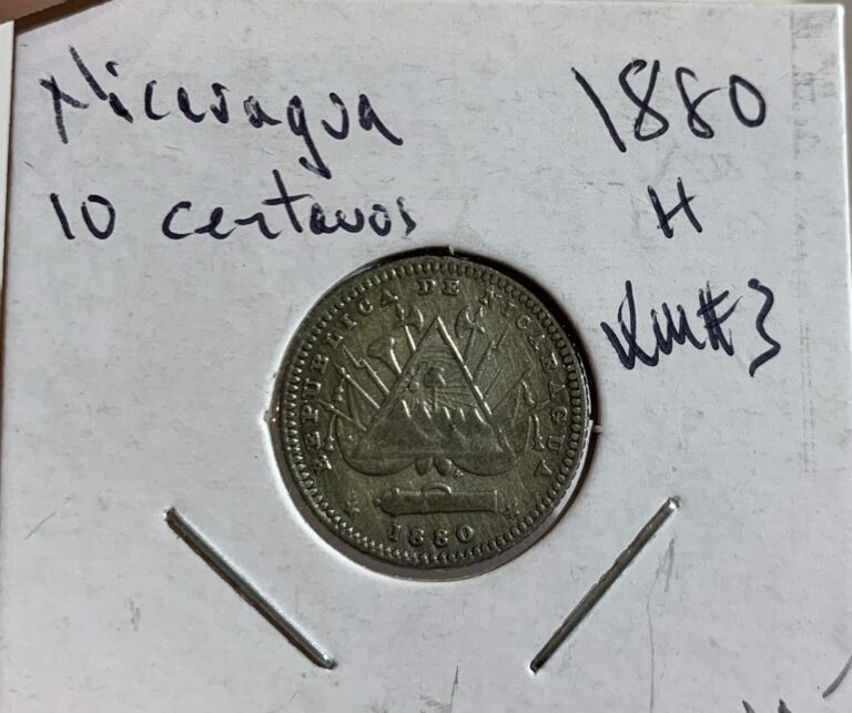 Read more about the article 1880 NICARAGUA 10 CENTAVOS SILVER COIN AU KM-3