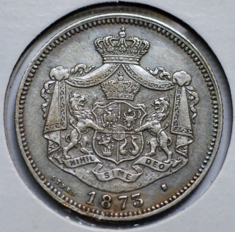Read more about the article Scarce 1873 Romania 1 Leu Silver Coin *AU!