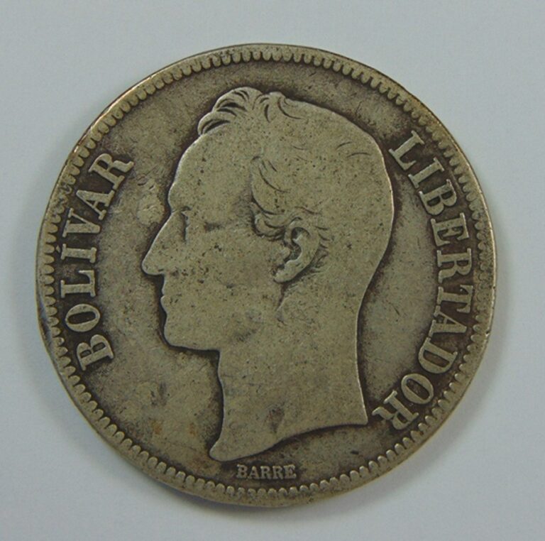 Read more about the article VENEZUELA ~ .900 SILVER 1936 – 5 BOLIVARES LIBERTADOR COIN
