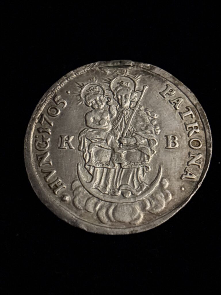 Read more about the article 1705 KB Ungarn  1 Gulden Patrona Hungariae  Schön Nr. 28
