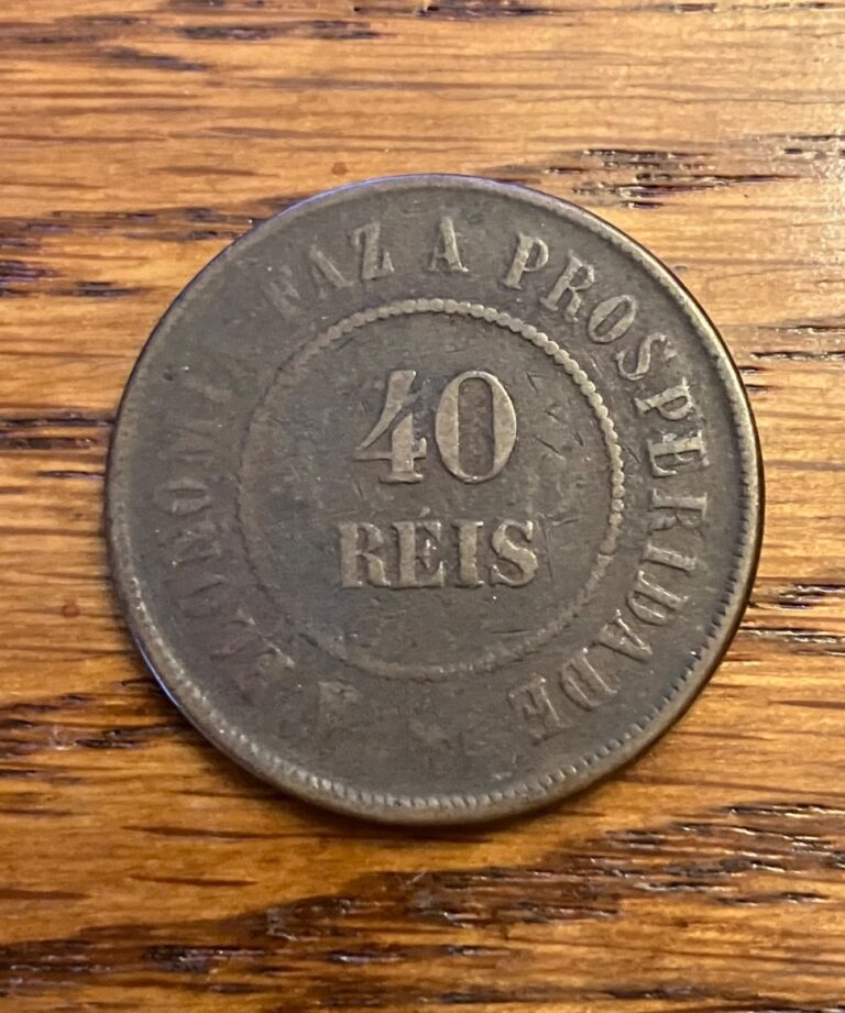 Read more about the article Vintage 1908 Brazil 40 Reis  Obsolete Copper Coin
