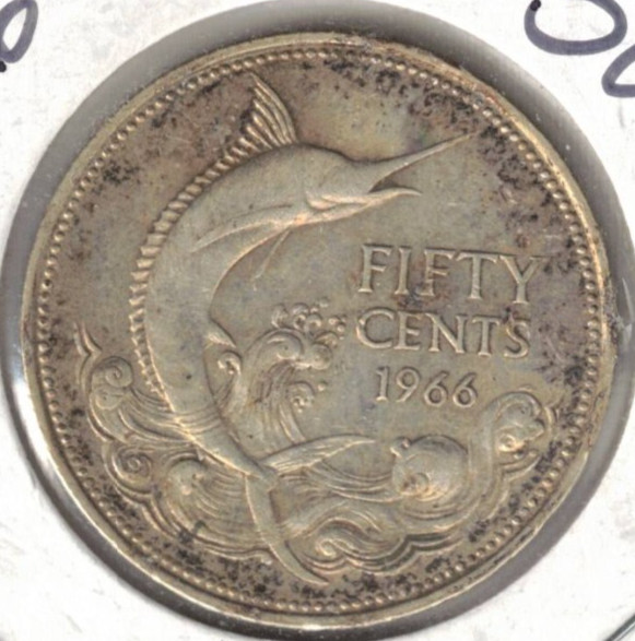 Read more about the article 1966 Bahamas Silver Circulated Fifty Cent Coin #3