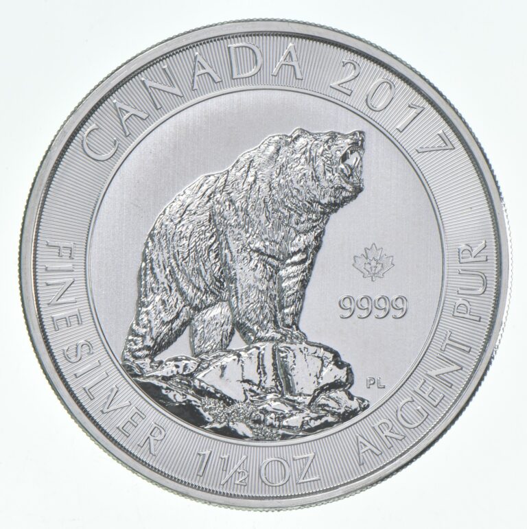 Read more about the article 2017 Canada 8 Dollars Silver Grizzly Bear 1.5 Oz 1 1/2 Oz Silver