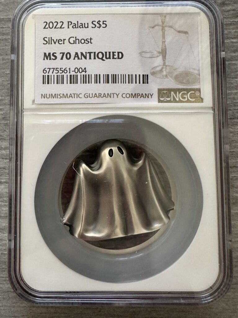 Read more about the article 2022- Palau- Silver Ghost- 3D Antiqued- NGC- MS70 Antiqued