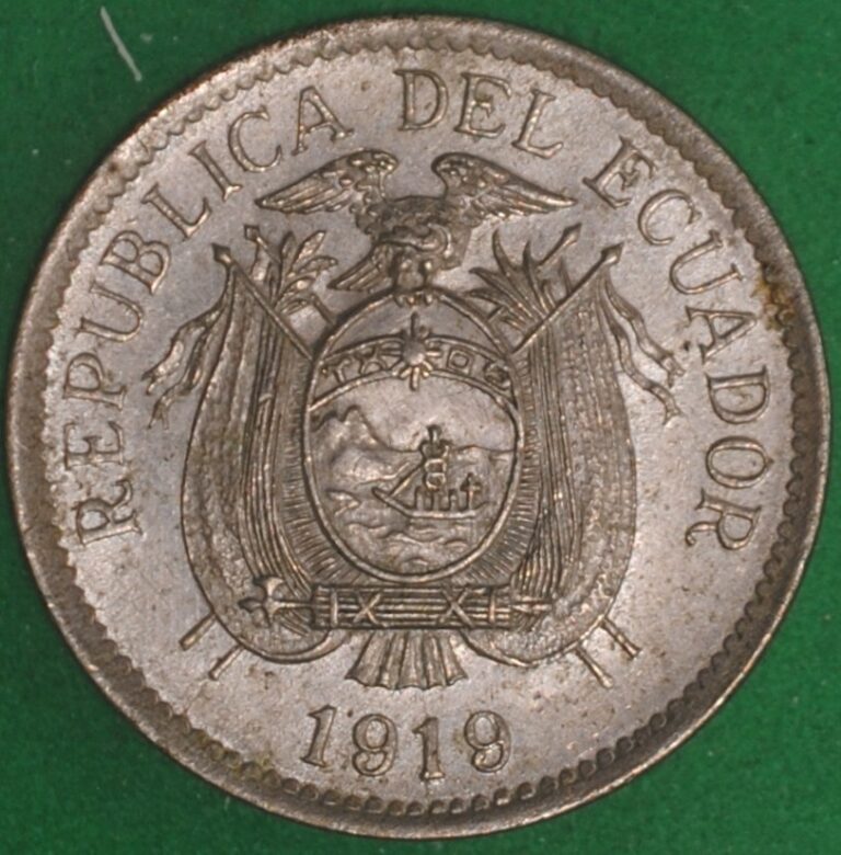 Read more about the article 1919 Ecuador 5 Centavos AU+ 4 Berries