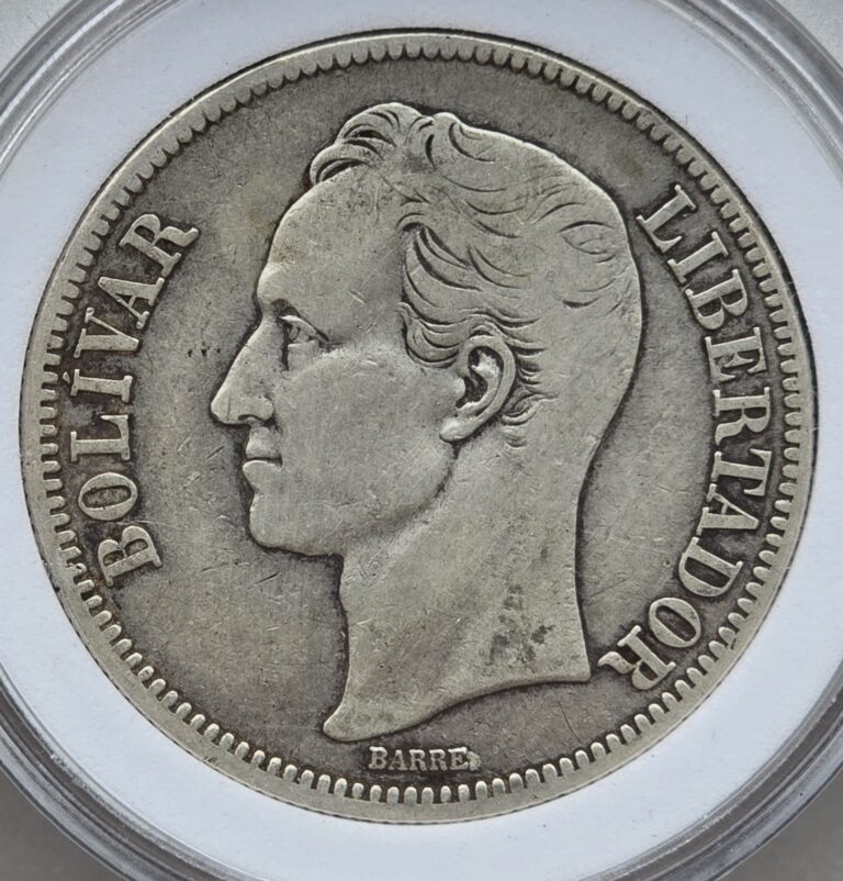Read more about the article Venezuela 1936 5 Bolivares Silver Coin – High Grade